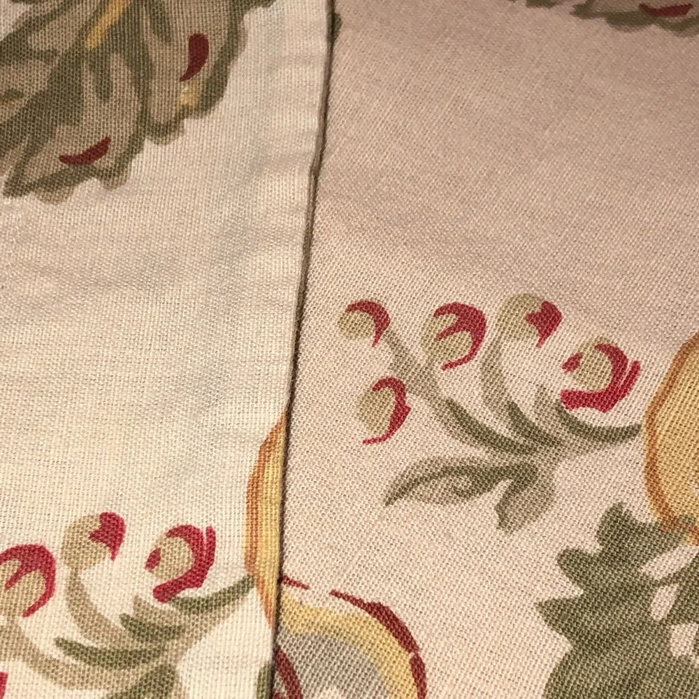 Pottery Barn Floral Standard Pillow Shams Set of Two, Tan with Floral Print, EUC